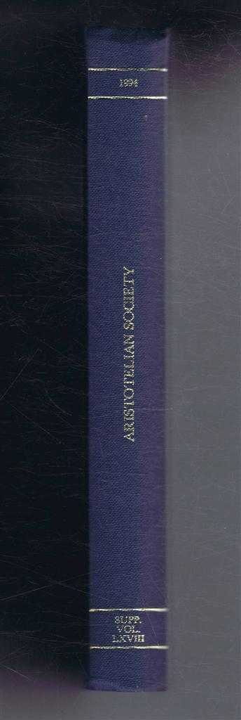 Neil Cooper, et al - The Aristotelian Society: Supplementary Volume LXVIII (68) 1994. The Symposia read at the Joint Session of the Aristotelian Society and the Mind Association at the University of Dundee July 1994