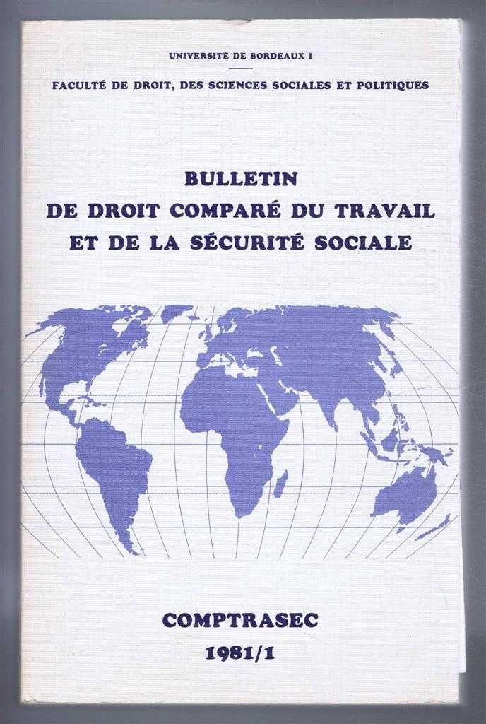 Edited by Philippe Auvergnon - Bulletin de droit compare du travail et de la securite sociale