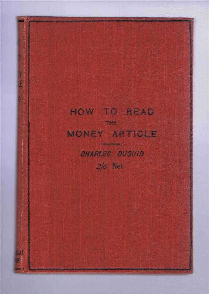 Charles Duguid - How To Read the Money Article