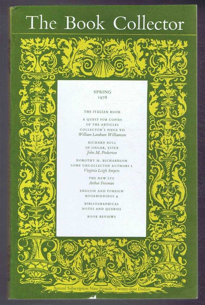 edited by Nichols Barker - The Book Collector, Volume 27, No. 1. Spring 1978