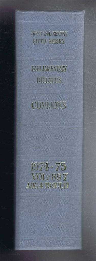 Not given - Parliamentary Debates (Hansard). Fifth Series - Vol. 897. House of Commons Official Report. Session 1974-75 comprising period 4th August - 17th October 1975.