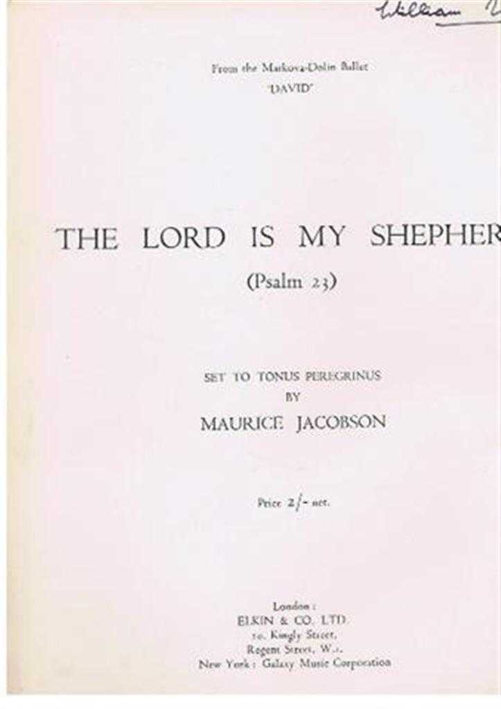 Maurice Jacobson - The Lord is My Shepherd (Psalm 23) set to Tonus Peregrinus, from the Markova-Dolin Ballet, David