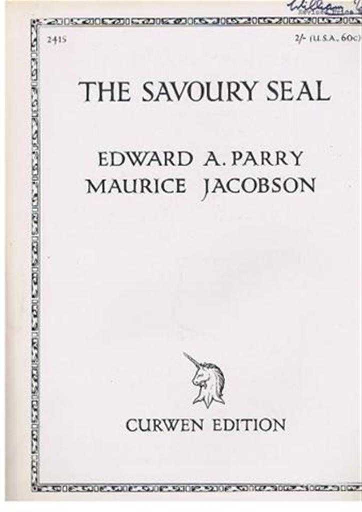 Poem by Edward A Parry, music by Maurice Jacobson - The Savoury Seal, Poem from Katawampus
