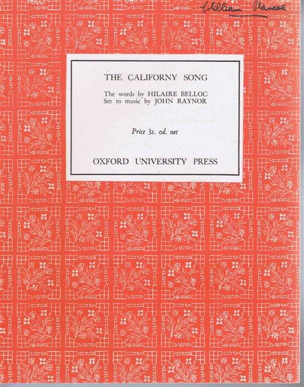 words by Hilaire Belloc, music by John Raynor - The Californy Song