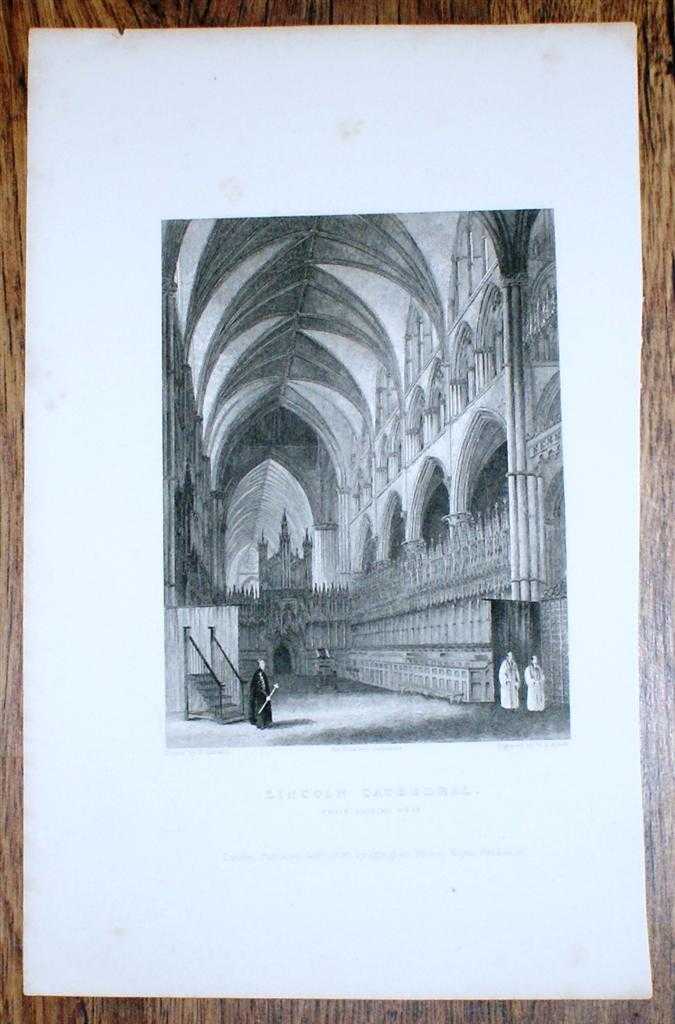 B. Winkles and R. Garland - Disbound Engraving of Lincoln Cathedral 