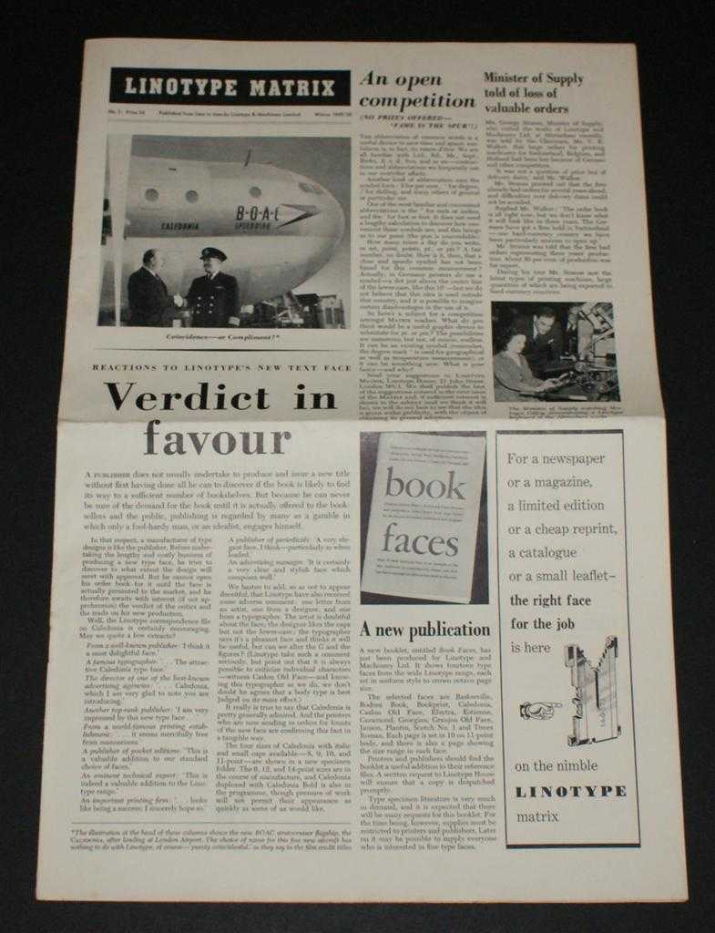 Linotype and Machinery Ltd. - Linotype Matrix - Issue Number 5, Winter 1949/50