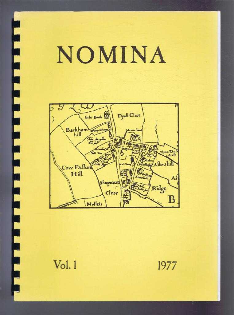 Peter McClure (Ed.) - Nomina. Vol. 1 - 1977, A newsletter of name studies relating to Great Britain and Ireland