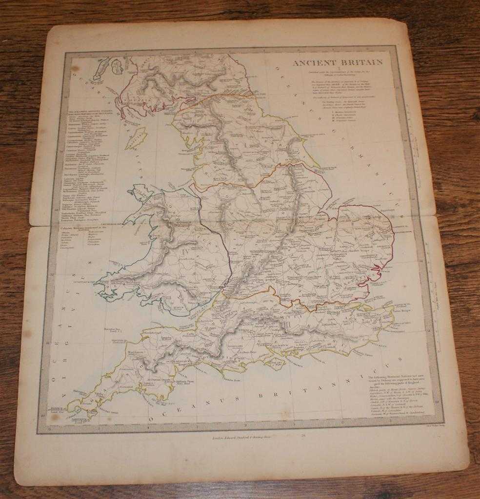 Edward Stanford, J & C Walker - Map of Ancient Britain - disbound sheet from 1857 