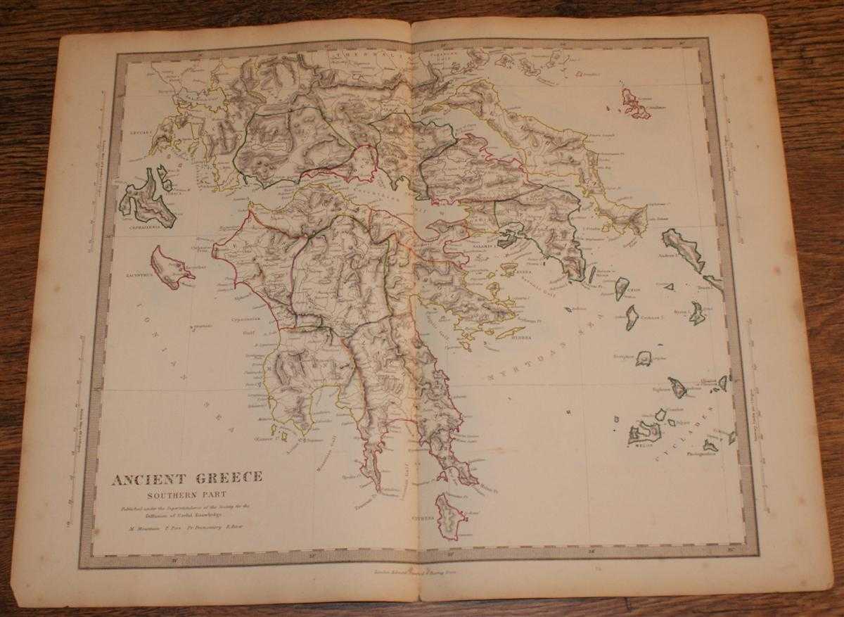 Edward Stanford - Map of Ancient Greece Southern Part - disbound sheet from 1857 