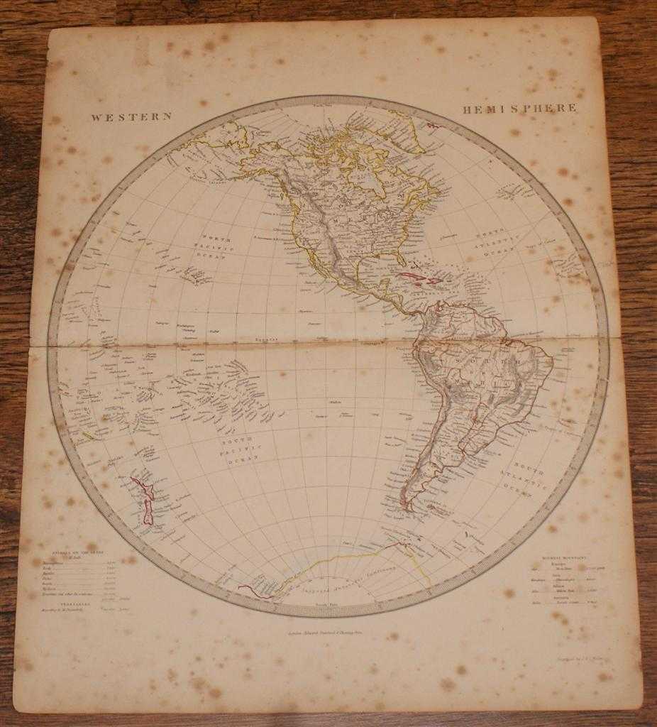 Edward Stanford, J. & C. Walker - Map of the Western Hemisphere - disbound sheet from 1857 