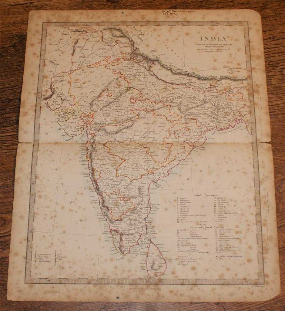 Edward Stanford, J. & C. Walker - Map of India - disbound sheet from 1857 