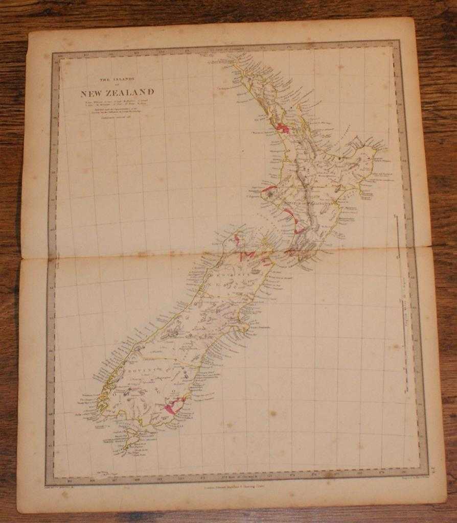 Edward Stanford, J. & C. Walker - Map of New Zealand - disbound sheet from 1857 