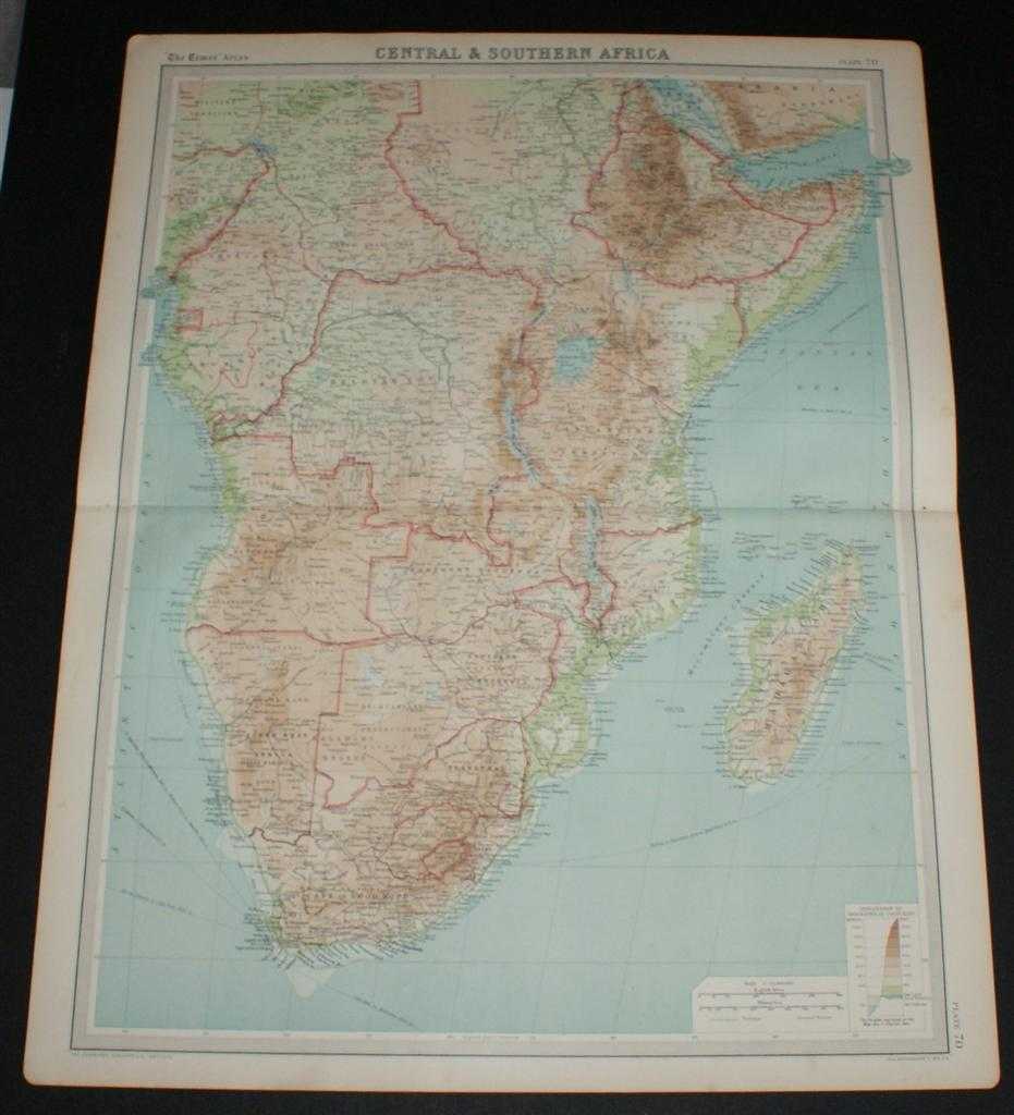 The Times and J. G. Bartholomew - Map of Central & Southern Africa from the 1920 Times Survey Atlas (Plate 70) including Cameroons, Gambon, French Equatorial Africa, Abyssinia, Belgian Congo, Tanganyika Territory, Angola, Rhodesias, Transvaal, Madagascar, etc.