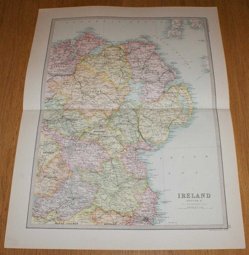 John Bartholomew - Map of Ireland (Section 2) covering the North Eastern portion of the island of Ireland including most of Northern Ireland - Sheet 25 Disbound from the 1890 'The Library Reference Atlas of the World'