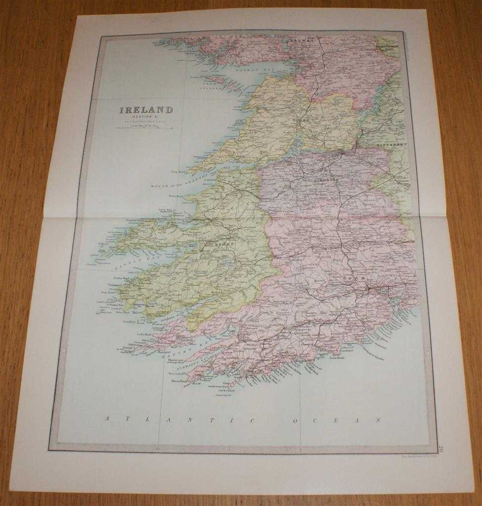 John Bartholomew - Map of Ireland (Section 3) covering the south western portion of Ireland - Sheet 26 Disbound from the 1890 'The Library Reference Atlas of the World'