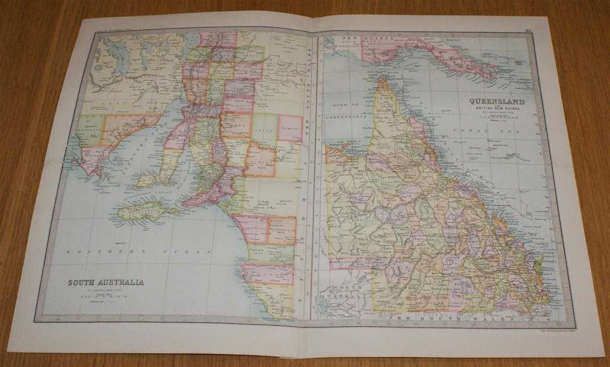 John Bartholomew - Map of Queensland and British New Guinea, and South Australia (eastern half only) - Sheet 83 Disbound from the 1890 'The Library Reference Atlas of the World'