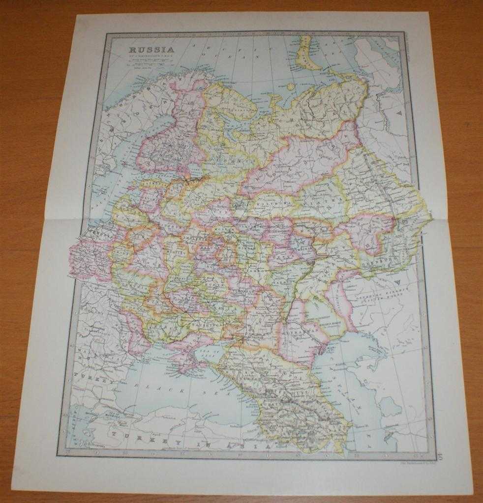 John Bartholomew - Map of 'Russia in Europe' - Sheet 40 disbound from the 1890 'The Library Reference Atlas of the World' including Finland, Lapland and Poland and modern day Ukraine, Belarus, Latvia, Lithuania, Estonia,Georgia and Azebaijan