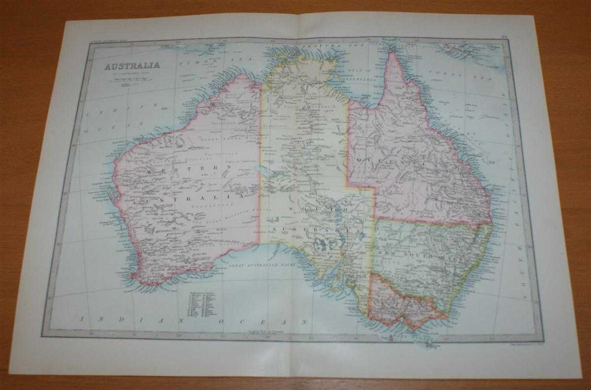John Bartholomew - Map of Australia - Sheet 81 disbound from the 1890 'The Library Reference Atlas of the World'