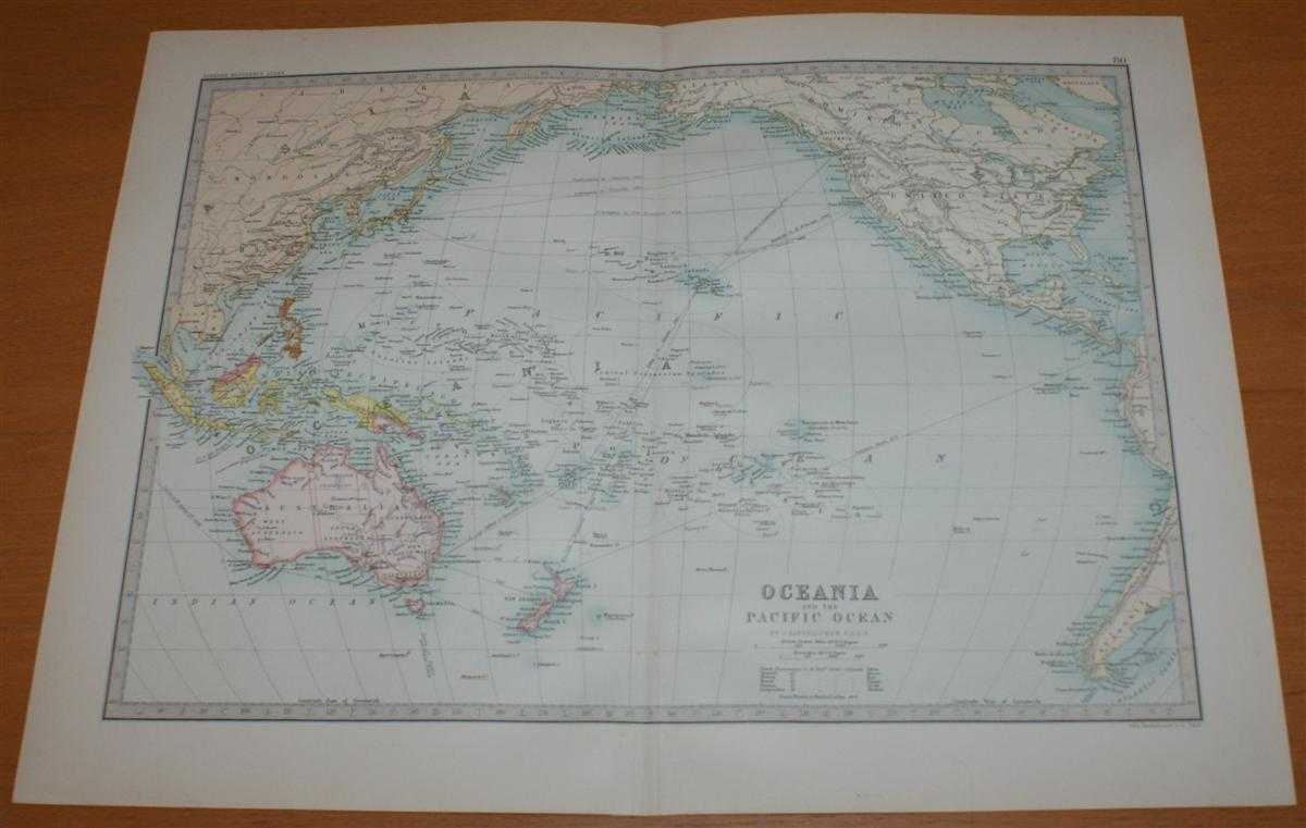John Bartholomew - Map of Oceania and the Pacific Ocean - Sheet 80 disbound from the 1890 'The Library Reference Atlas of the World' (including Australia, New Zealand, Hawaii, Philippines, Indonesia, etc.)