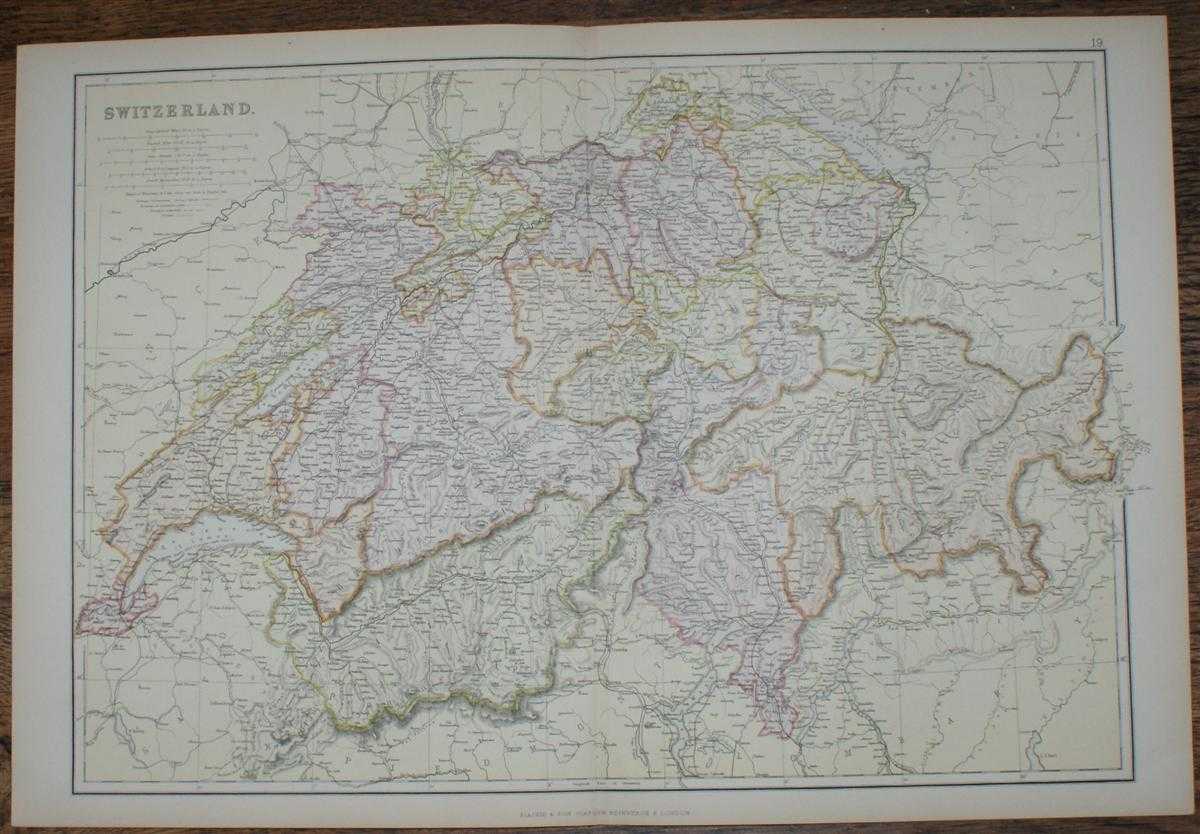 W. G. Blackie - 1884 Blackie's Map of Switzerland