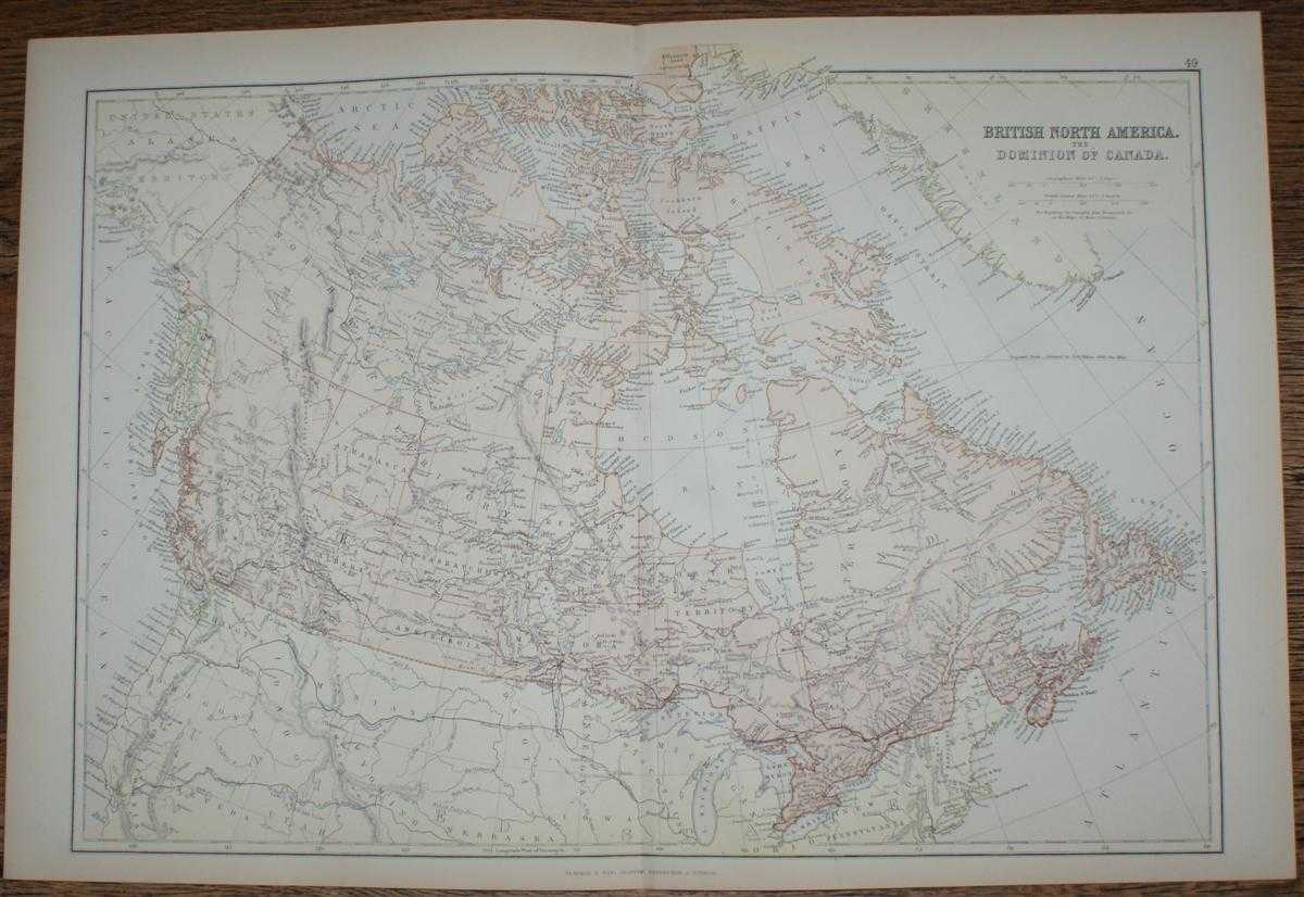 W. G. Blackie - 1884 Blackie's Map of British North America - The Dominion of Canada