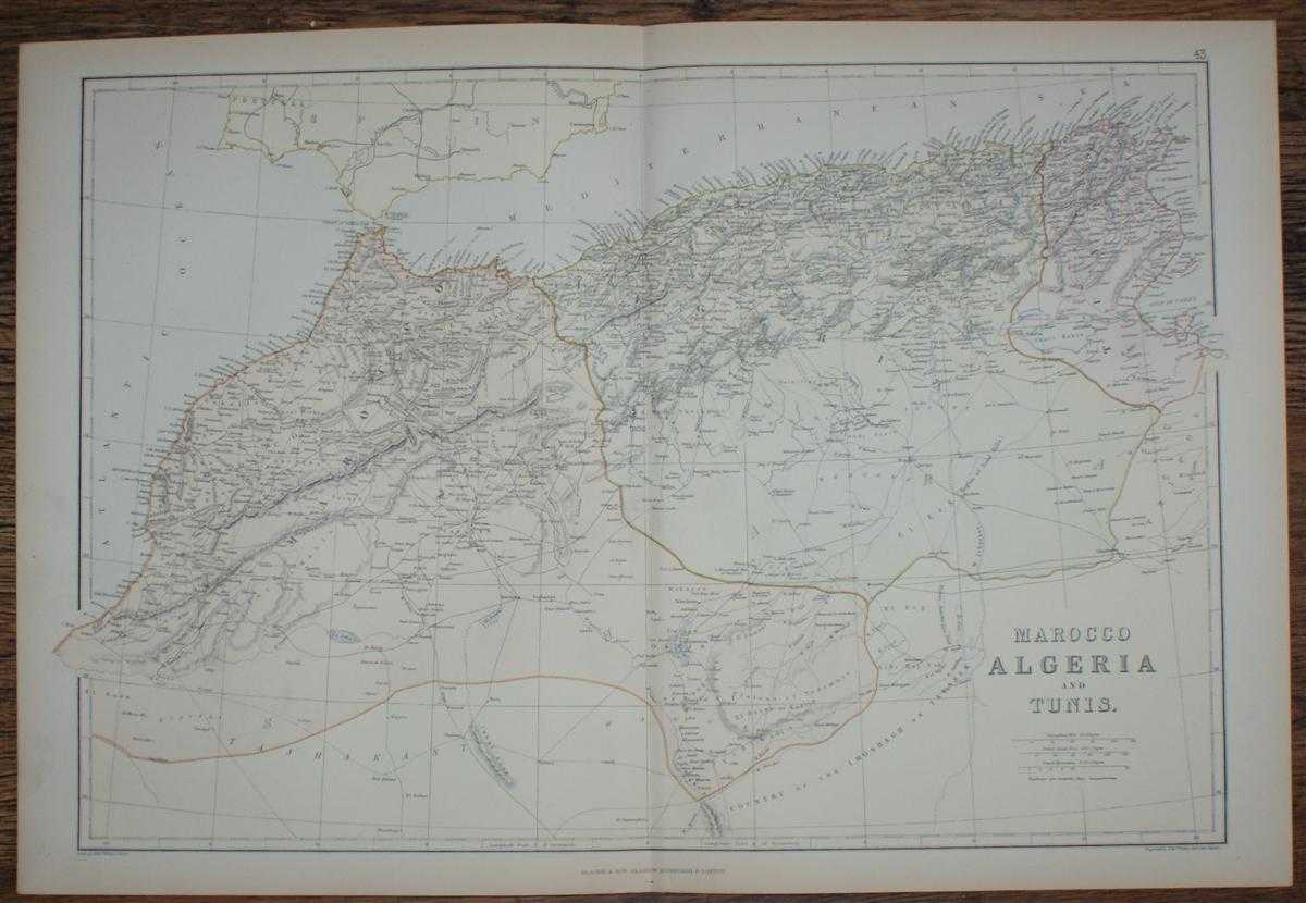 W. G. Blackie - 1884 Blackie's Map of Marocco, Algeria and Tunis