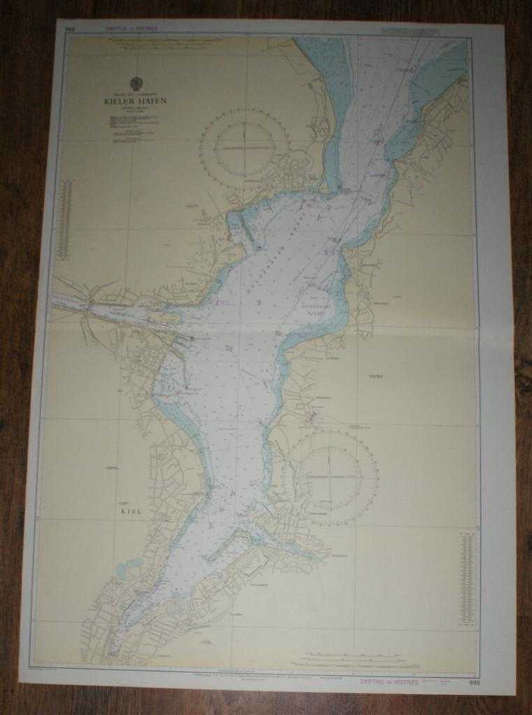 Admiralty - Nautical Chart No. 696. Baltic Sea, Germany, Kieler Hafen. Scale 1:12,500