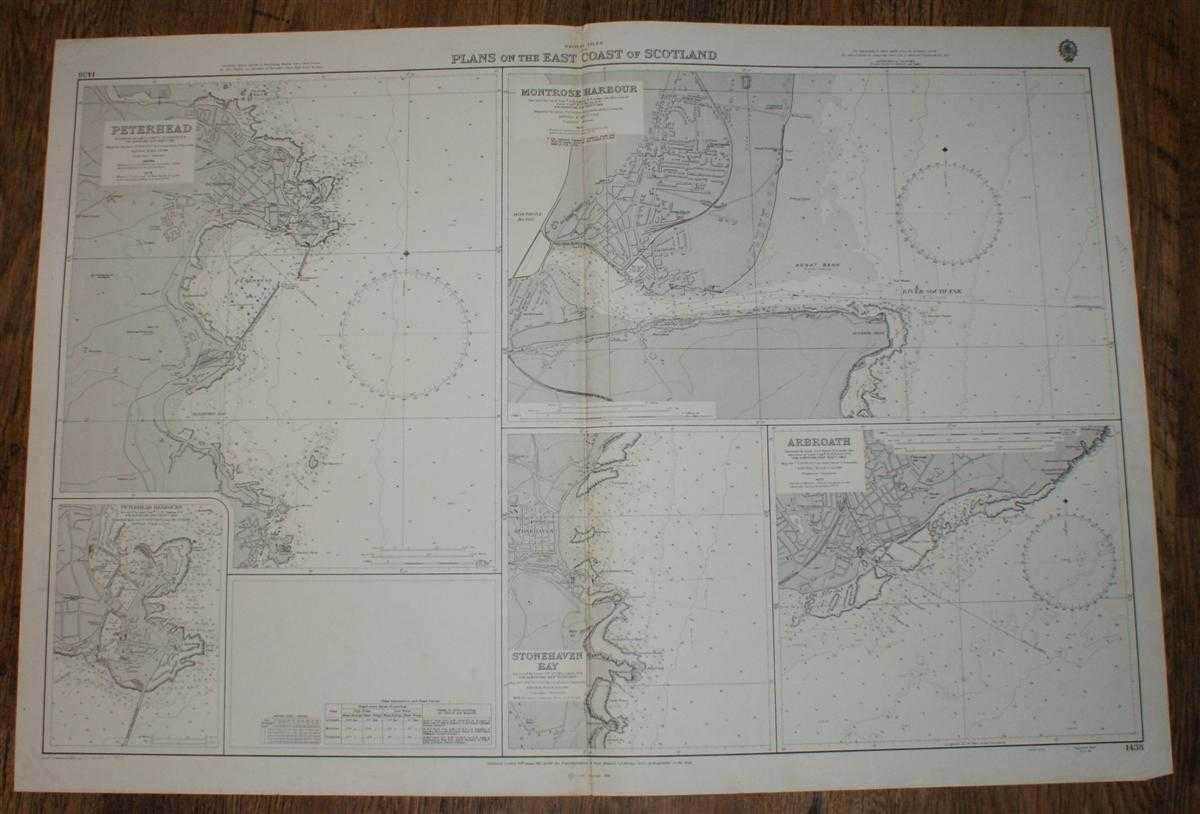 Admiralty - Nautical Chart No. 1438, British Isles, Plans on the East Coast of Scotland: Peterhead, Peterhead Harbours, Montrose, Arbroath, Stonehaven Bay. Various Scales