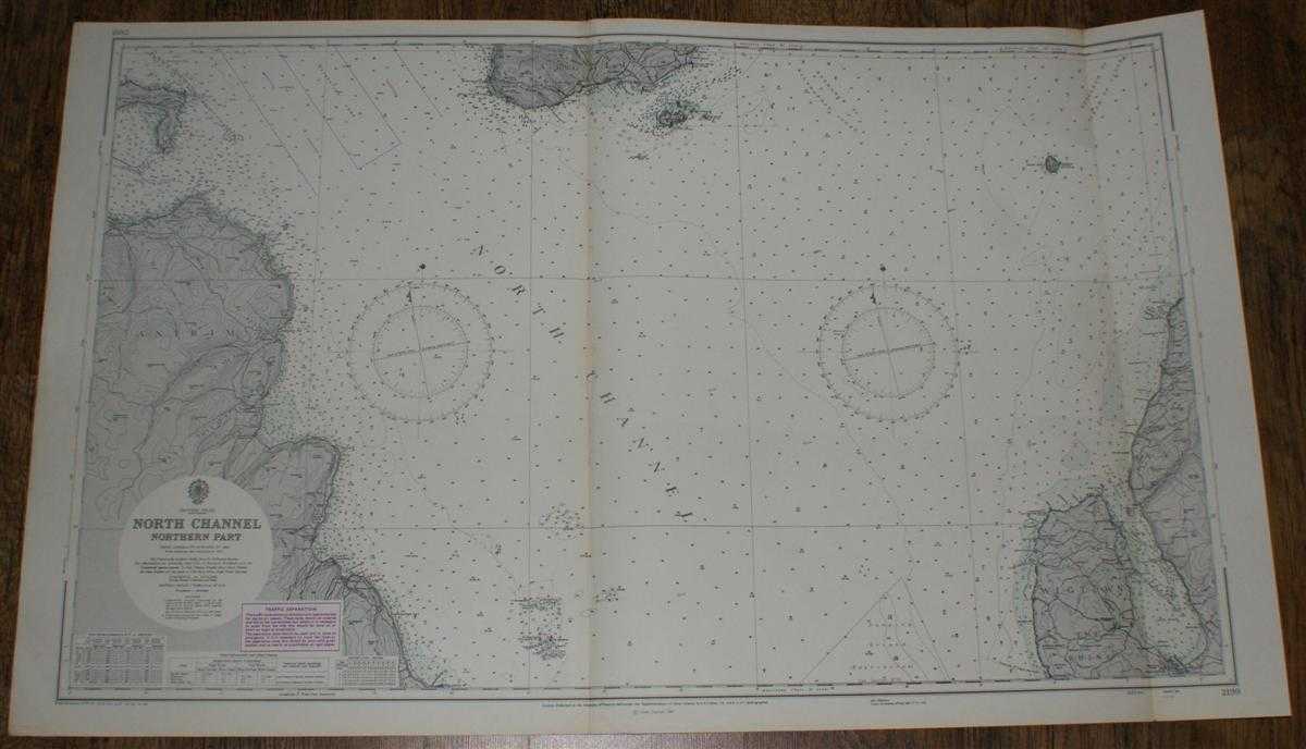 Admiralty - Nautical Chart No. 2199: British Isles - North Channel, Northern Part. From Admiralty surveys to 1964. Additions and corrections to 1965. Scale 1:75,000.
