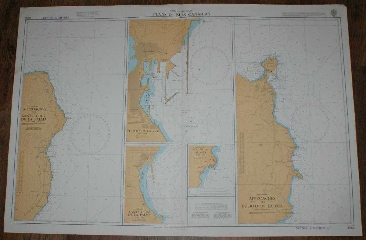 Admiralty - Nautical Chart No. 1856 North Atlantic Ocean - Plans in Islas Canarias