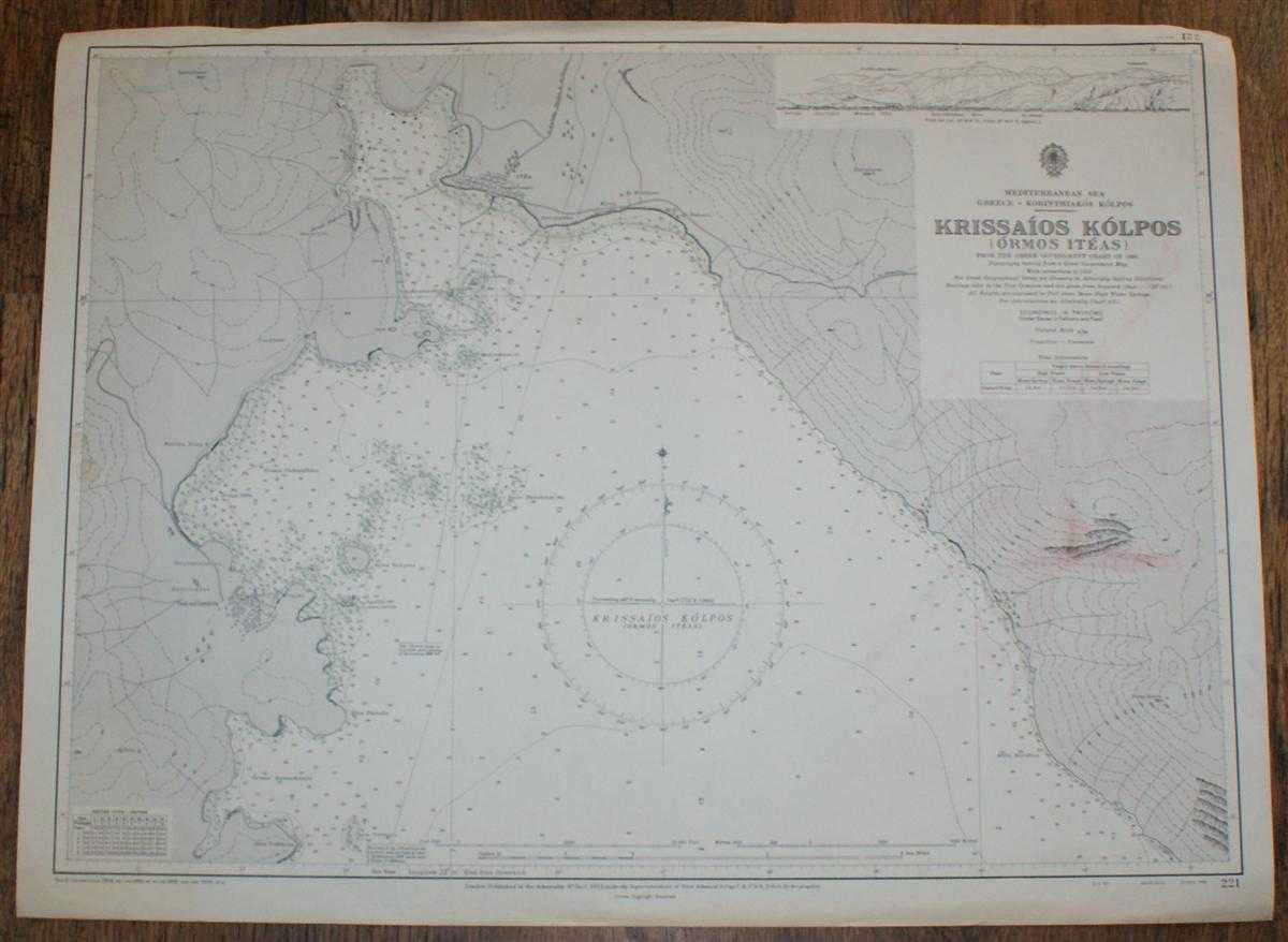Admiralty - Nautical Chart No. 221 Mediterranean Sea, Greece - Korinthiakos Kolpos, Krissaios Kolpos (Ormos Iteas)