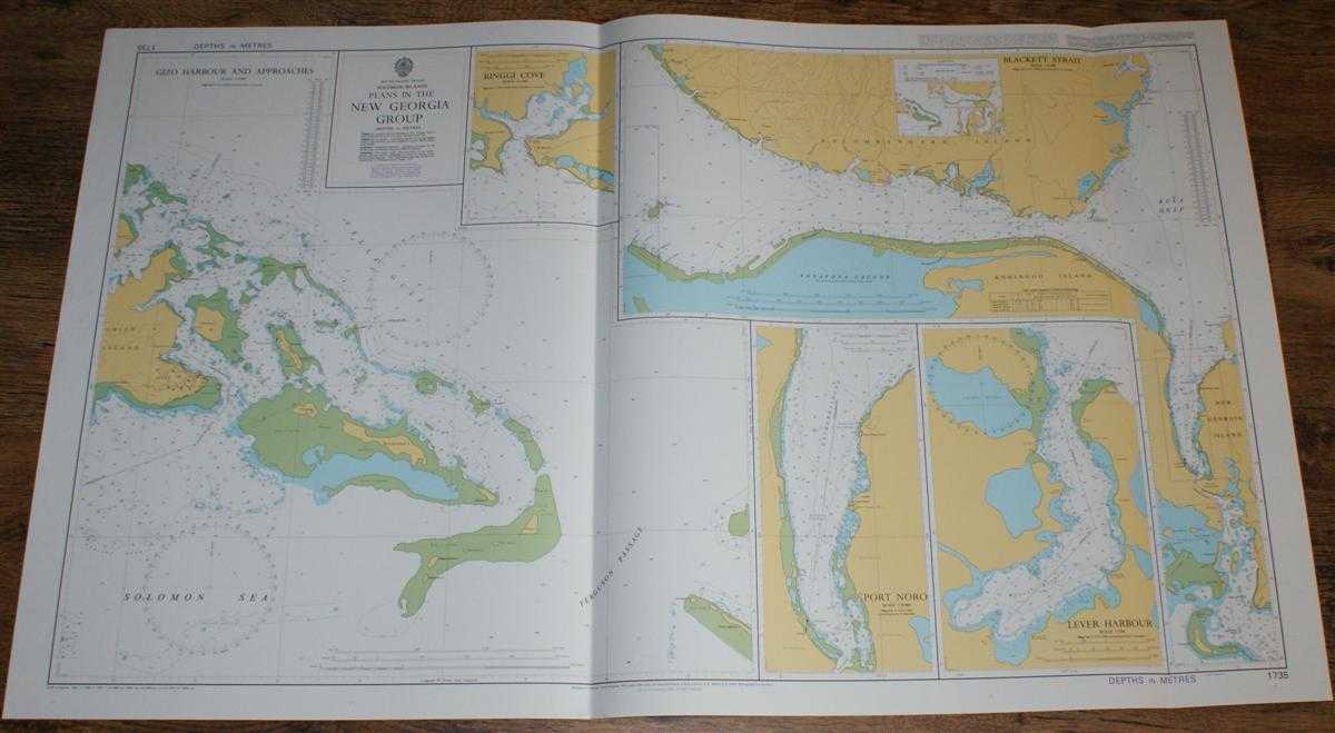 Admiralty - Nautical Chart No. 1735 South Pacific Ocean, Solomon Islands, Plans in the New Georgia Group
