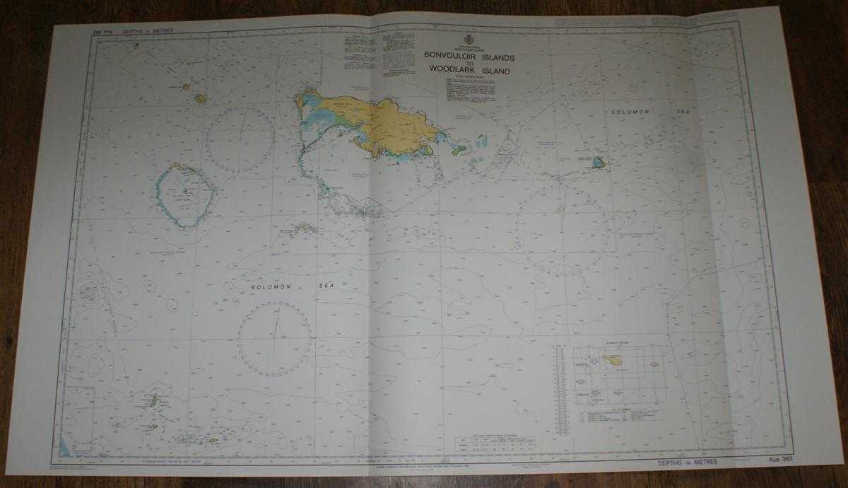 Admiralty - Nautical Chart No. AUS 383 Papua New Guinea - North East Coast, Bonvouloir Islands to Woodlark Islands