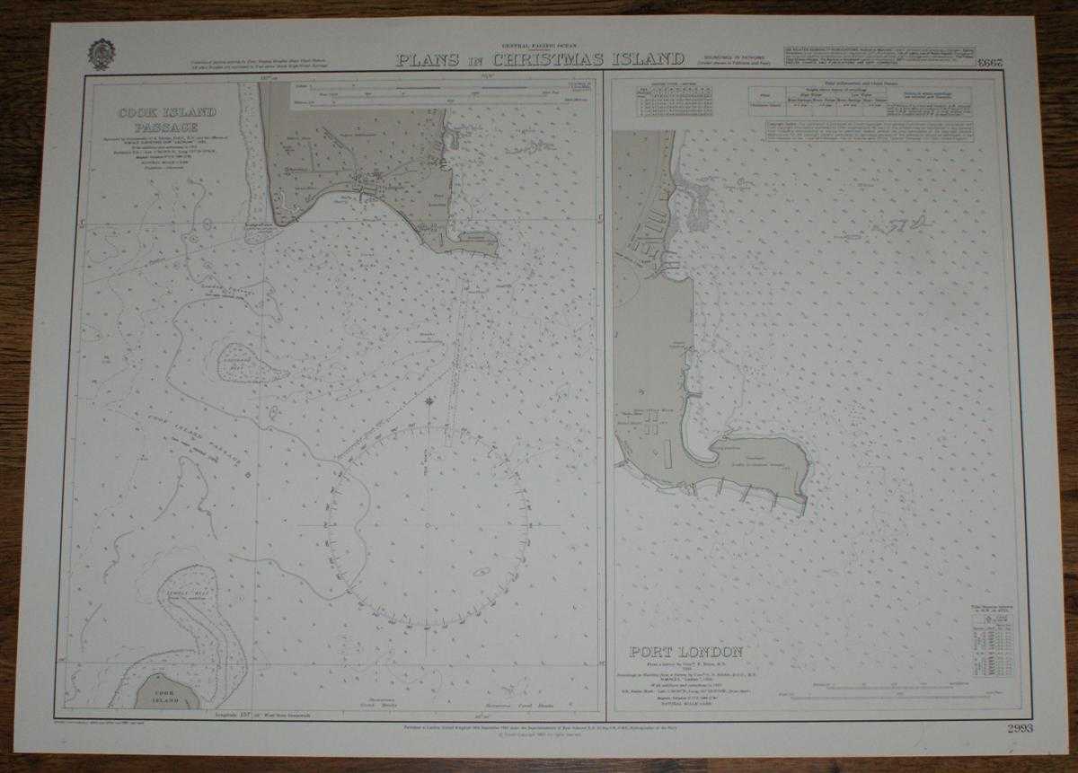 Admiralty - Nautical Chart No. 2993 Central Pacific Ocean - Plans in Christmas Island