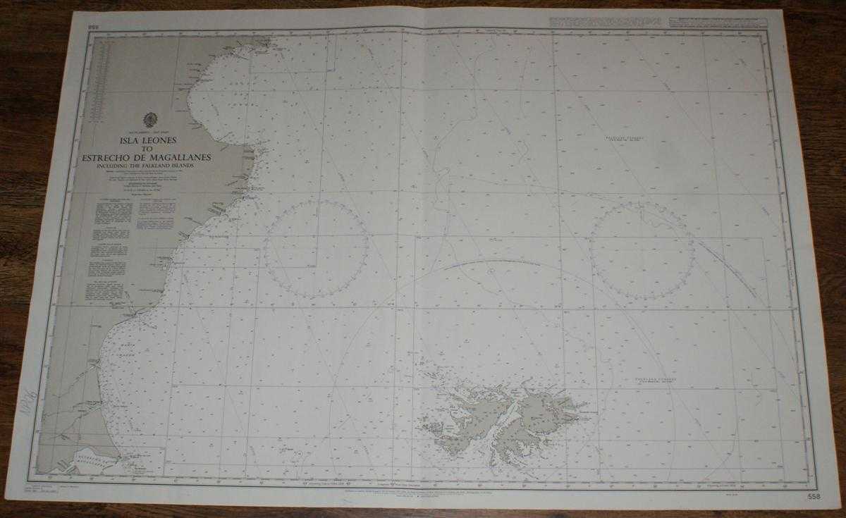 Admiralty - Nautical Chart No. 558 South America - East Coast, Isla Leones to Estrecho de Magallanes including the Falkland Islands
