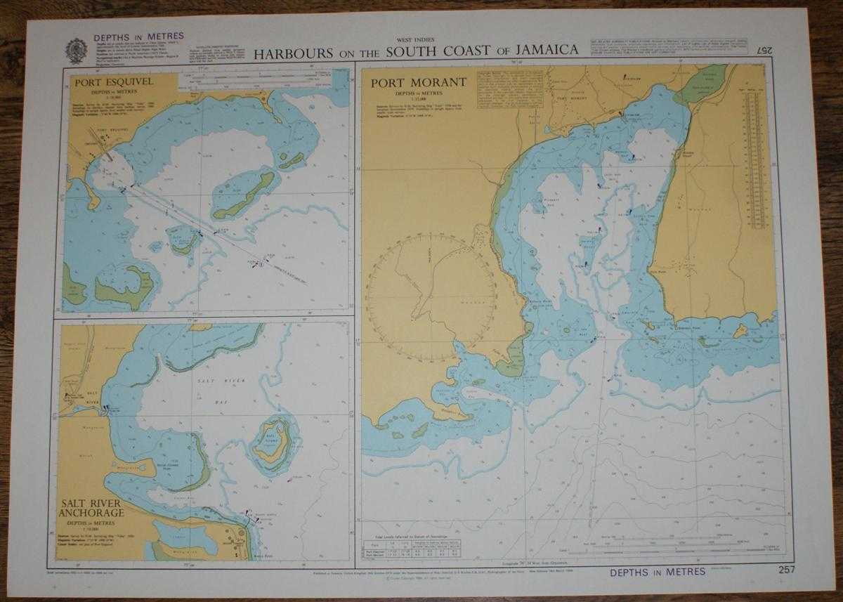 Admiralty - Nautical Chart No. 257 West Indies - Harbours on the South Coast of Jamaica