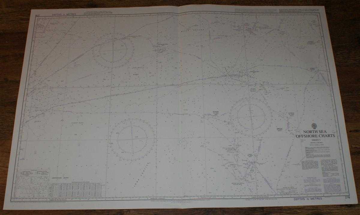 Admiralty - Nautical Chart No. 278 North Sea Offshore Charts - Sheet 5 with Oil & Gas Fields