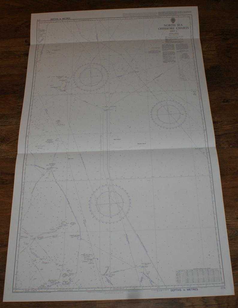 Admiralty - Nautical Chart No. 274 North Sea Offshore Charts - Sheet 6 with Oil & Gas Fields