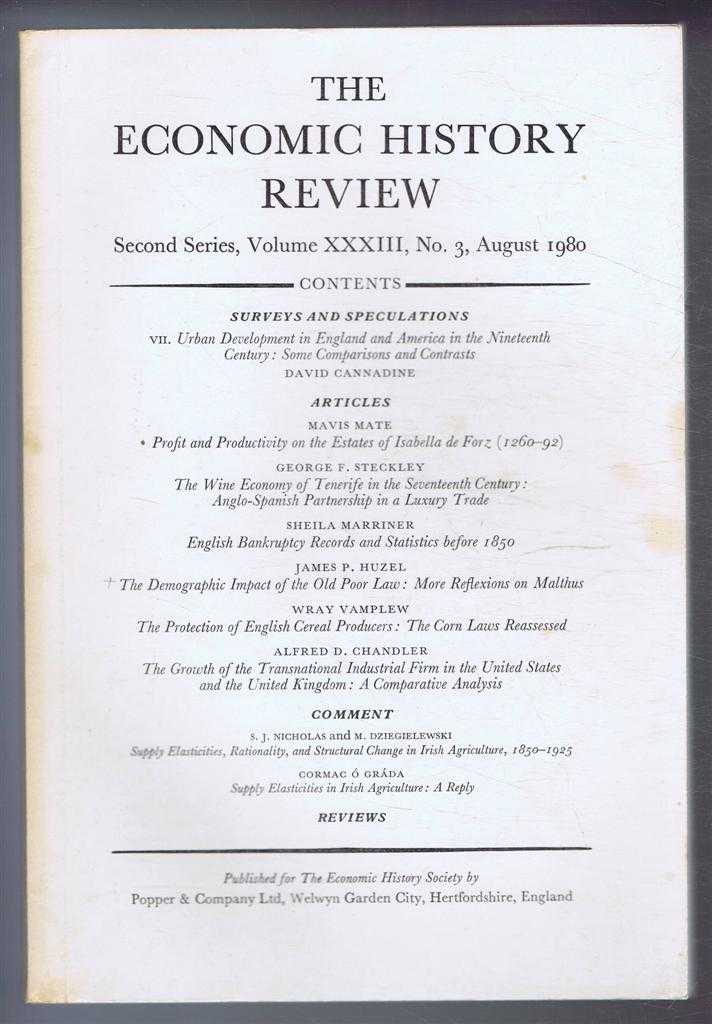 A G Hopkins & B E Supple (eds) - The Economic History Review. Second Series, Volume XXXIII (33), No. 3, August 1980