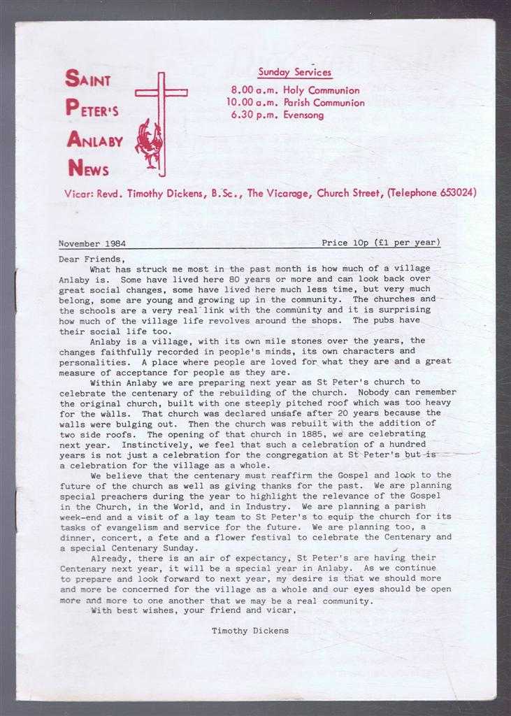 Timothy Dickens - Saint Peter's Anlaby News & York Diocesan Leaflet - November 1984