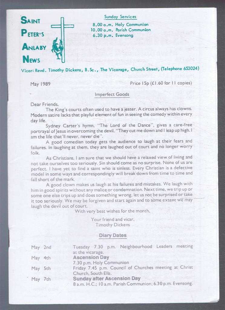 Timothy Dickens - Saint Peter's Anlaby News & York Diocesan Leaflet - May 1989