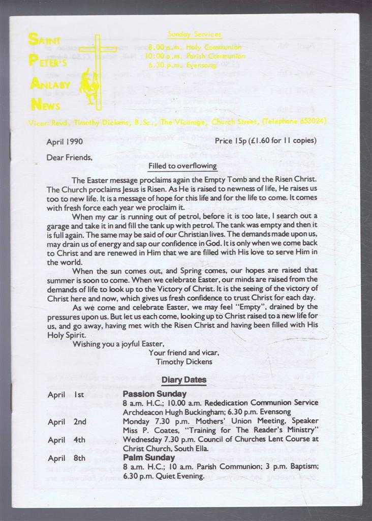 Timothy Dickens - Saint Peter's Anlaby News & York Diocesan Leaflet - April 1990