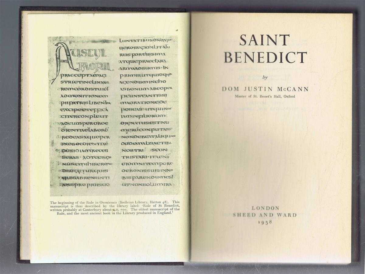 Dom Justin McCann, Master of St Benet's Hall, Oxford - Saint Benedict