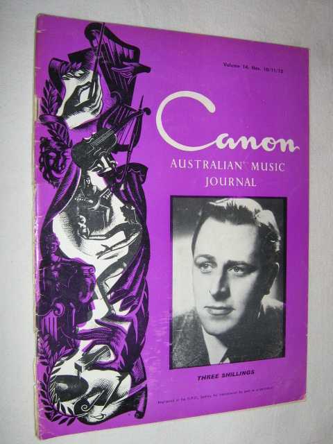 Image for Canon: Australian Music Journal vol 14 nos 10, 11, 12 (in one edition) : May June July 1961