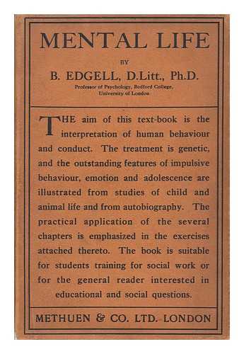 EDGELL, BEATRICE - Mental Life; an Introduction to Psychology