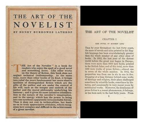 LATHROP, HENRY BURROWES - The Art of the Novelist, by Henry Burrowes Lathrop