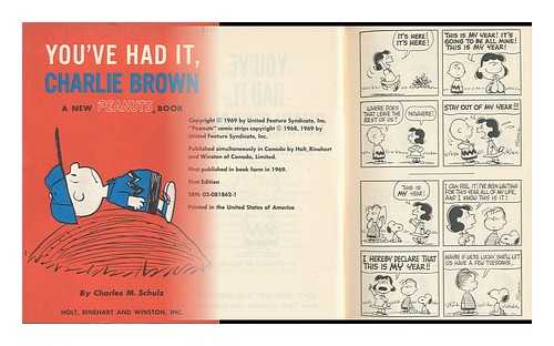 SCHULZ, CHARLES M. (CHARLES MONROE) - You've Had It, Charlie Brown; a New Peanuts Book, by Charles M. Schulz