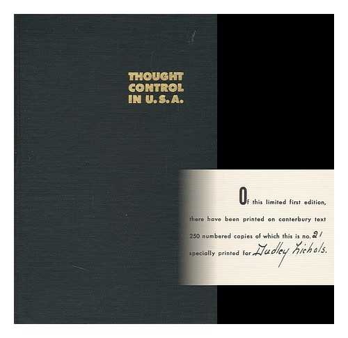 SALEMSON, HAROLD J. (EDITOR) - Thought Control in U. S. A. ; Complete Proceedings of the Conference on Thought Control, Hollywood ASP-PCA