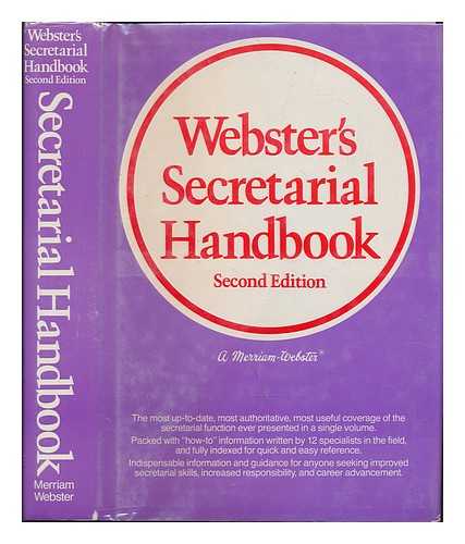 ECKERSLEY-JOHNSON, ANNA L. (ED. ). MERRIAM-WEBSTER INC. - Webster's Secretarial Handbook