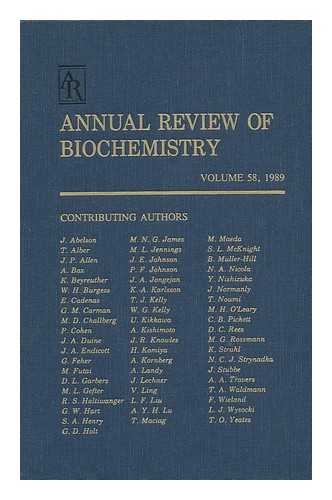 RICHARDSON, CHARLES C. (ED. ) - Annual Review of Biochemistry, Volume 58, 1989